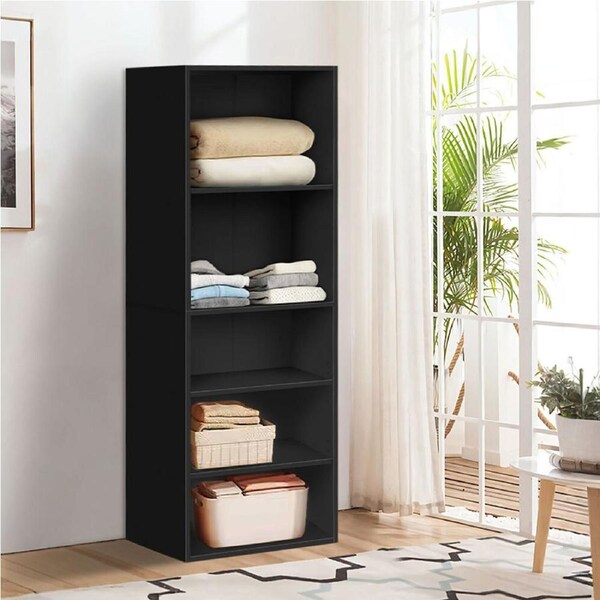 ALFORDSON Wardrobe 5 Shelves Clothes Closet Storage Cabinet Black