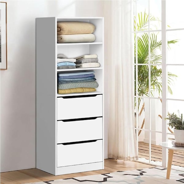 ALFORDSON Wardrobe 3 Drawers Clothes Closet Storage Cabinet White