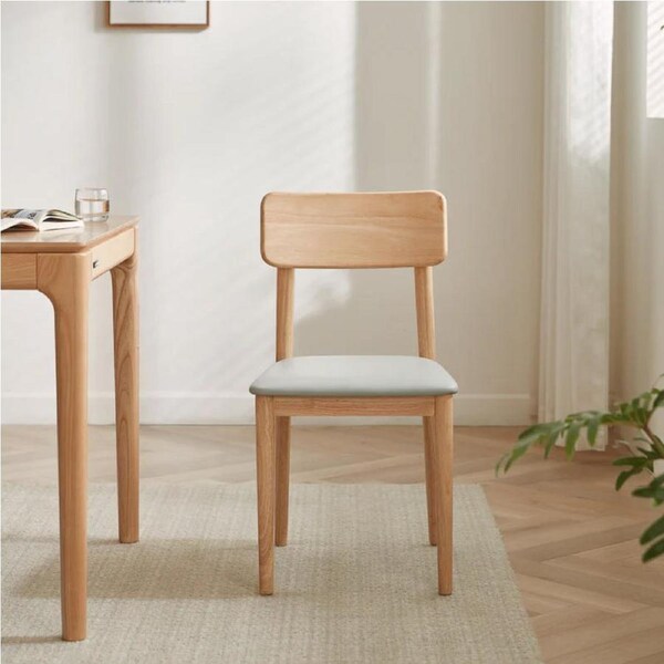Bianca Tech Fabric Cushioned Chair with Solid Wood Legs