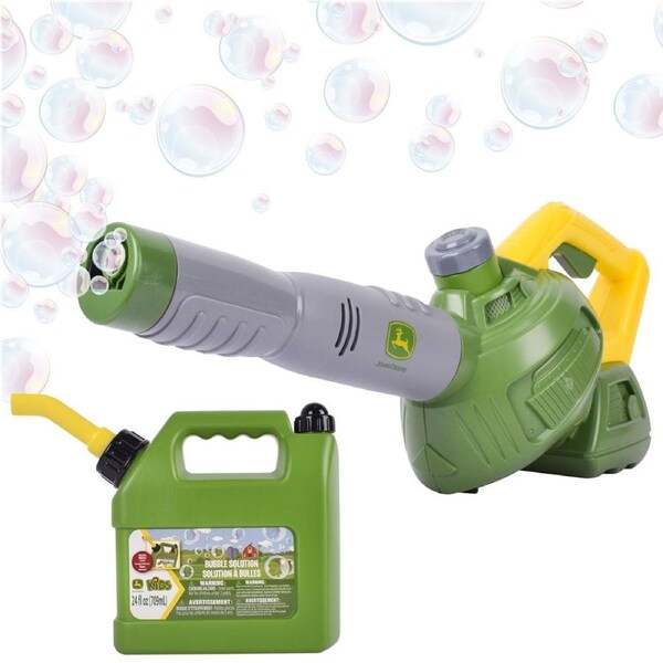 John Deere Bubble 'N' Fun Leaf Blower Combo with 709ml Bubble Refill Jerry Can