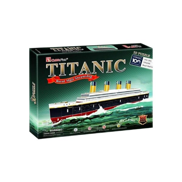 Cubic Fun Titanic Ship (Small) Kids/Childrens 3D Puzzle Game 45x6x13cm 8y+