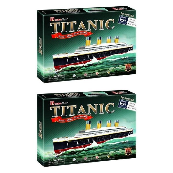 2PK Cubic Fun Titanic Ship (Small) Kids/Childrens 3D Puzzle Game 45x6x13cm 8y+