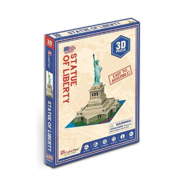 Cubic Fun Statue of Liberty Building Kids/Childrens 3D Puzzle 16x14x19cm 8y+