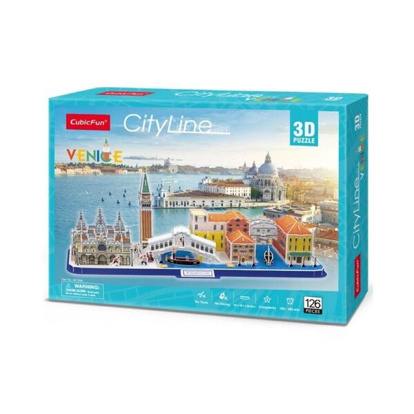 Cubic Fun City Line Venice Kids/Childrens 3D Puzzle 53x18.1x20.5cm 8y+