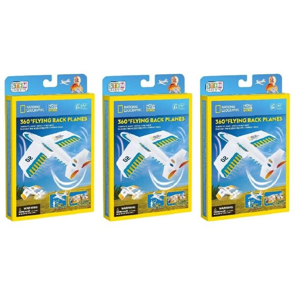 3PK National Geographic 360° Flying Back Planes Kids/Childrens 3D Puzzle 8y+
