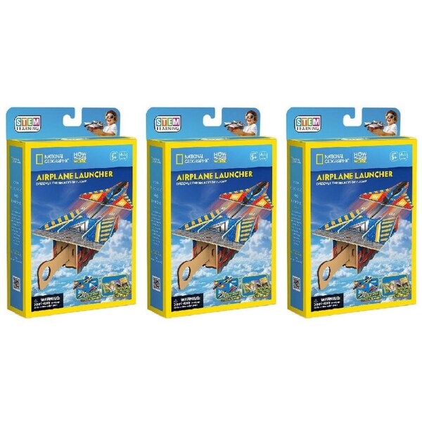3PK National Geographic Airplane Launcher Kids/Childrens 3D Puzzle Game 8y+