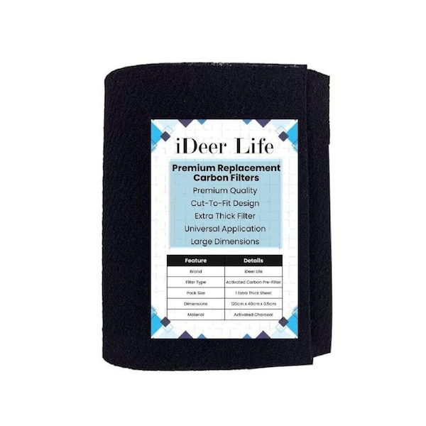 iDeer Life Carbon Activated Charcoal HEPA Pre-Filter Sheet
