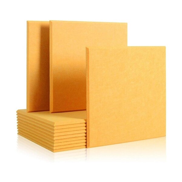iDeer Life Acoustic Foam 12Pcs Sound Absorbing Panels Wall Tiles Square - Yellow