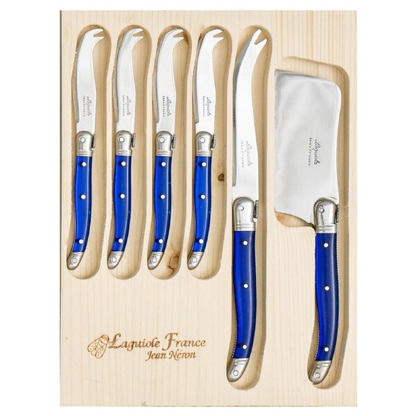 Laguiole Jean Neron 6pc. Cheese Serving Set - French Blue