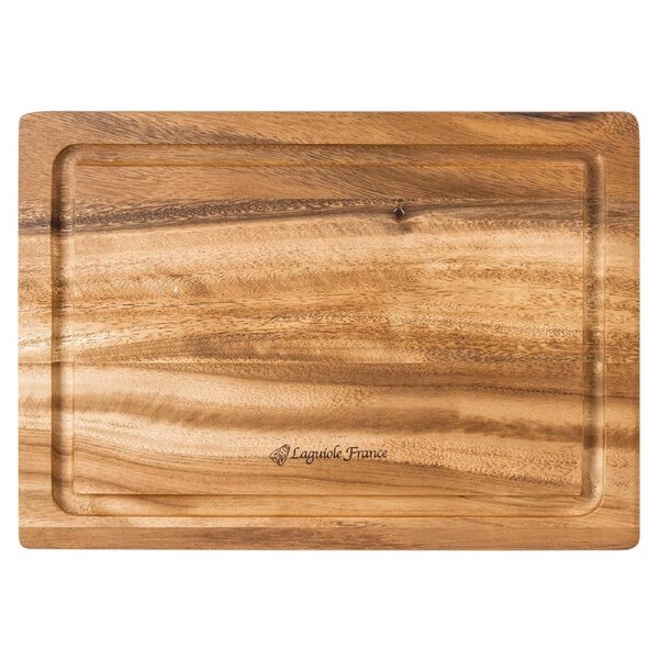 Laguiole France Serving Board with Drainage Groove - Acacia Wood