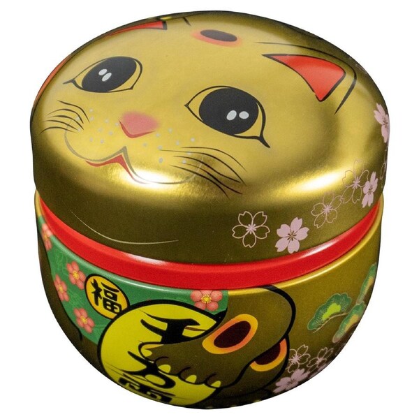 Omotenashi Suzuko Manekineko Gold Tea Canister - 100g