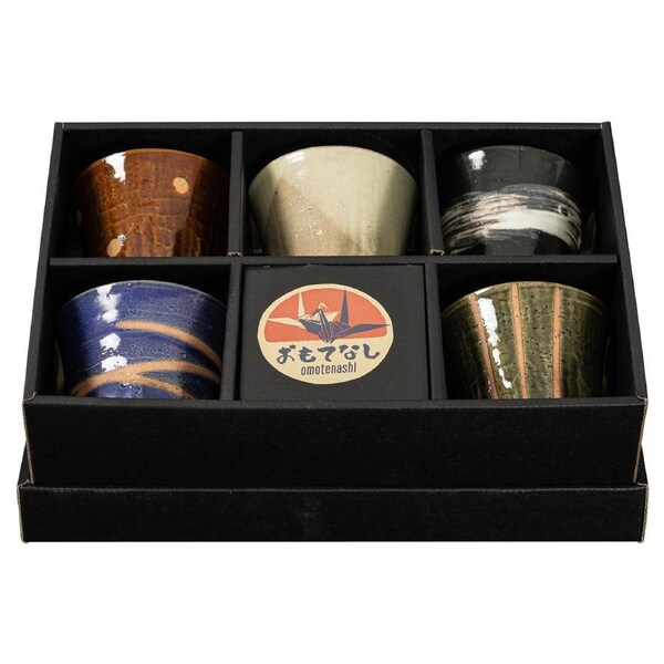 Omotenashi Goyuu Rock Set of 5 Tea Cups - 250ml