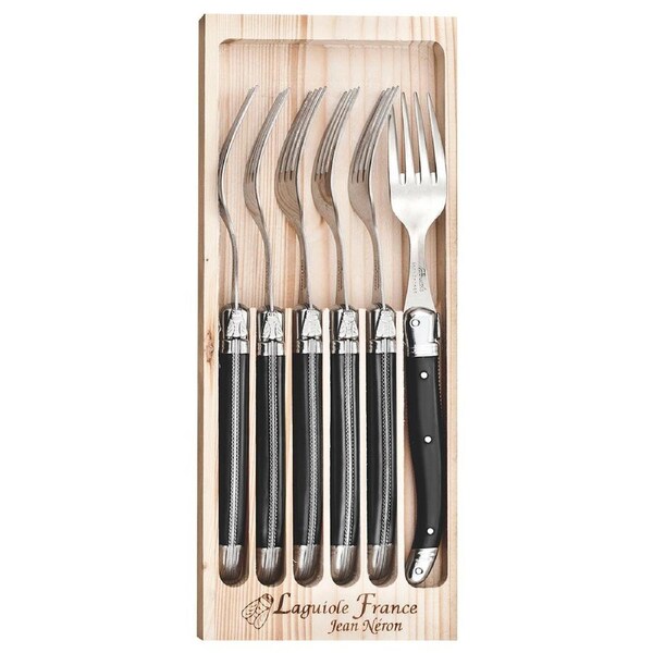 Laguiole Jean Neron 6pc. Fork Set - Black