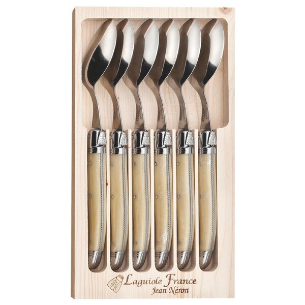 Laguiole Jean Neron 6pc. Soup/Dessert Spoon Set - Light Horn