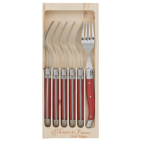 Laguiole Jean Neron 6pc. Fork Set - Red