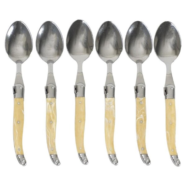 Laguiole Jean Neron 6pc. Coffee Spoon Set - Light Horn