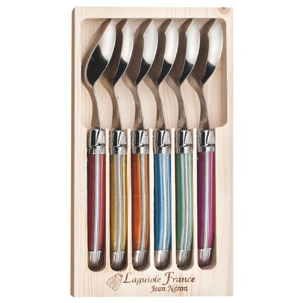 Laguiole Jean Neron 6pc. Soup/Dessert Spoon Set - Mixed Colour