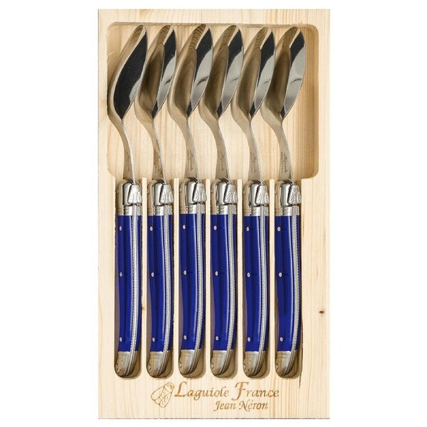 Laguiole Jean Neron 6pc. Soup/Dessert Spoon Set - French Blue