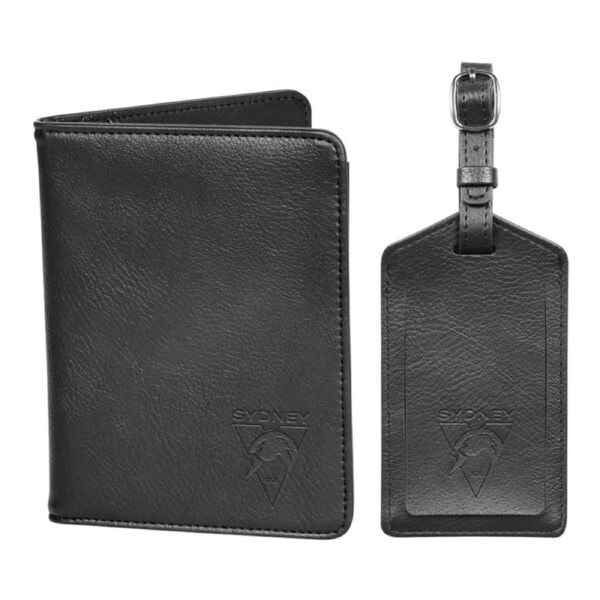 Sydney Swans AFL PU Leather Passport Holder & Luggage Tag Set