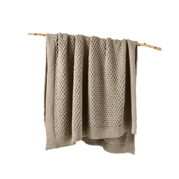 Bianca Australian SOFALA Throw Rug Polyester Chenille Taupe