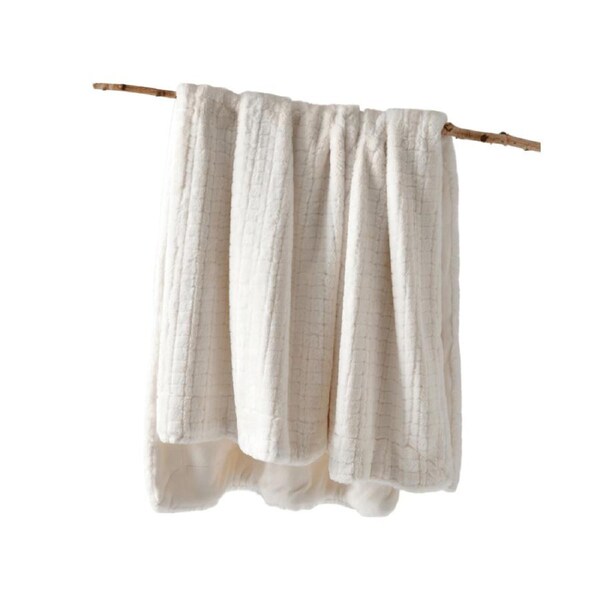 Bianca Australian TAMBAR Throw Rug Faux Fur Natural