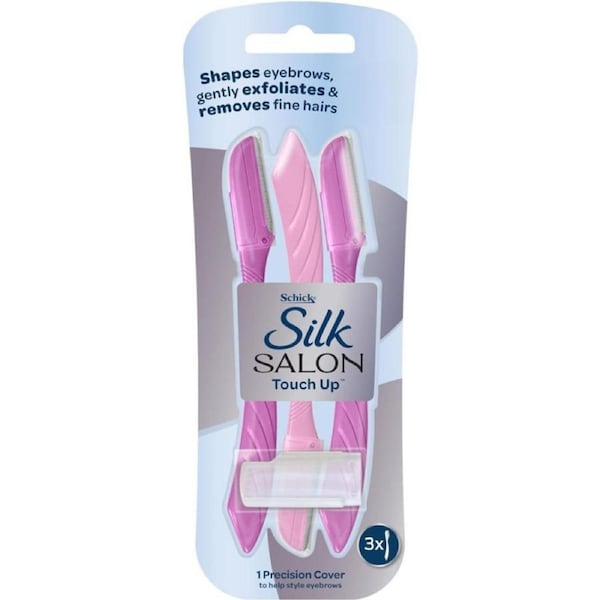 Schick - Silk Salon Touch-Up Dermaplaning Tool - Multipurpose - Exfoliating - Eyebrow Razor and Facial Razor with Precision Cover - 3 Count??