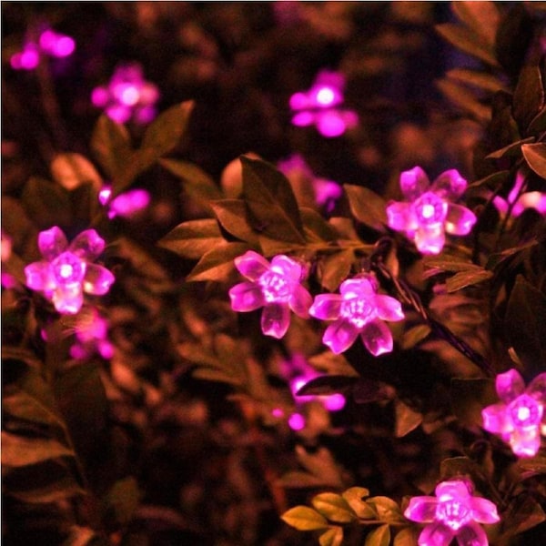 6M 40LED Flower Fairy Lights Battery Operated Indoor String Lights Cherry Blossom Lights Waterproof Decoration for Camping,Garden Fence,Birthday,Easter,Christmas,Wedding Party,Bedroom (Rose Pink)