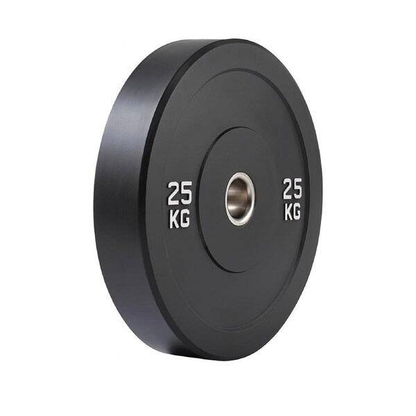 Kangaroo Fitness 25KG Black Bumper Plate – Durable & Reliable Weight Plate