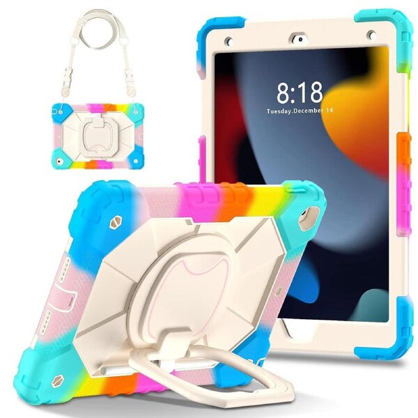 For iPad 7th Gen 10.2" Case Kids Heavy Duty Shockproof Cover - Rainbow