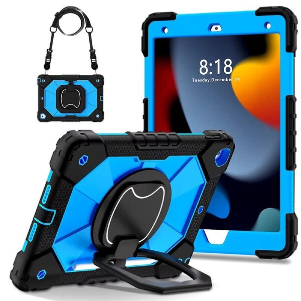 For iPad 7th Gen 10.2" Case Kids Heavy Duty Shockproof Cover - Blue - Black