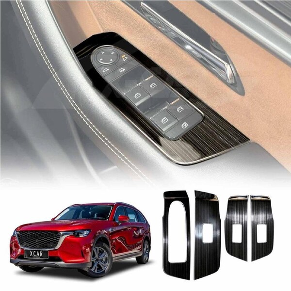 Power Window Control Switch Panel Trim for Mazda CX-80 CX80 2024-Onwards Stainless Steel Style Decor Cover Protector