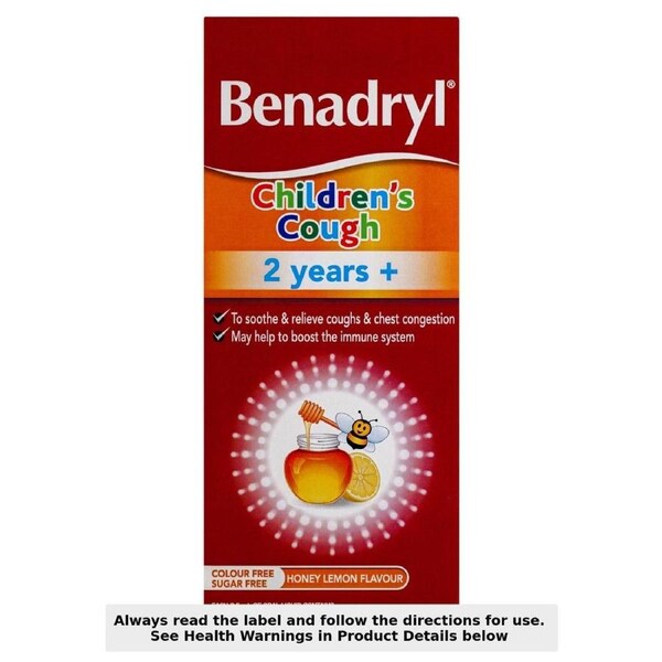 Benadryl Children's Cough Liquid 2 Years+ Honey Lemon 200ml