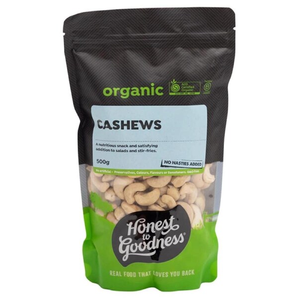 Honest to Goodness Organic Cashews 500g