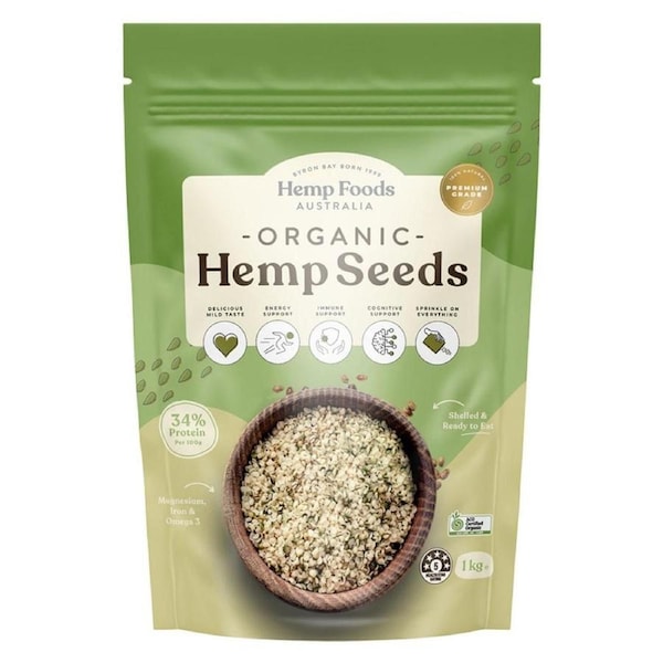 Hemp Foods Australia Organic Hulled Hemp Seeds 1kg