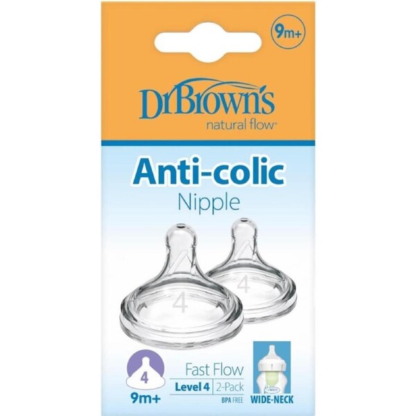 Dr Brown's Options+ Level 4 Wide Neck Teat 2 Pack