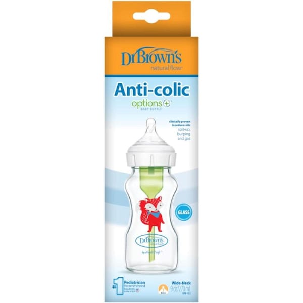 Dr Brown's Options+ Glass Wide Neck Baby Bottle 270ml
