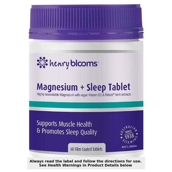 Henry Blooms Magnesium + Sleep 60 Tablets