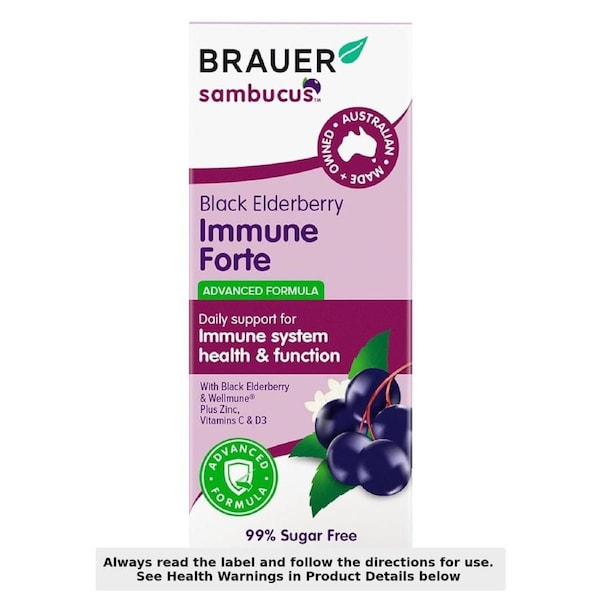 Brauer Sambucus Black Elderberry Adult Immune Forte Liquid 200ml