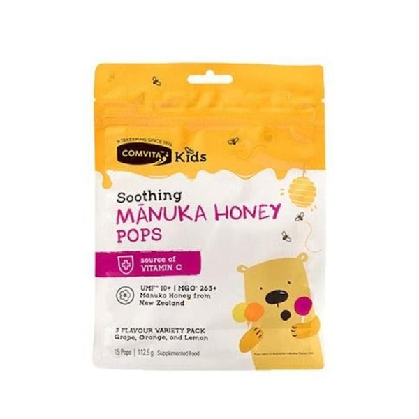 Comvita Kids Soothing Manuka Pops 3 Flavours 15 Pack