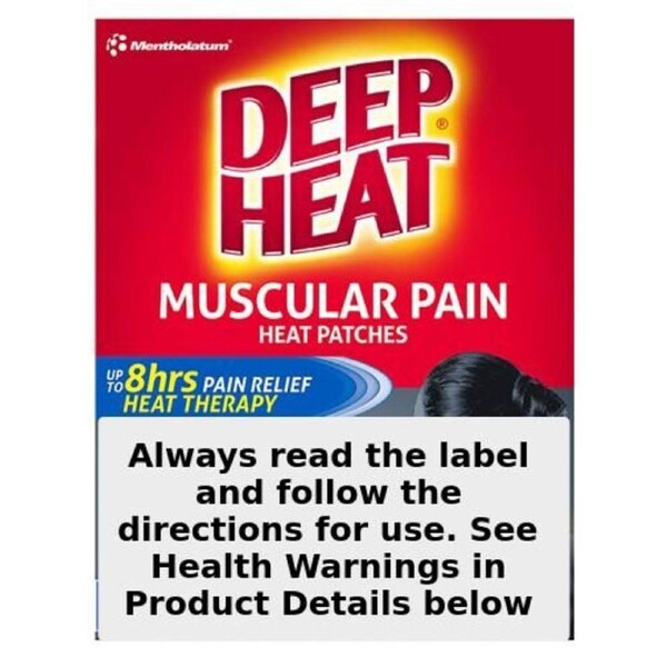 Deep Heat Muscular Pain Heat Patches Size S/M - 2 Pack