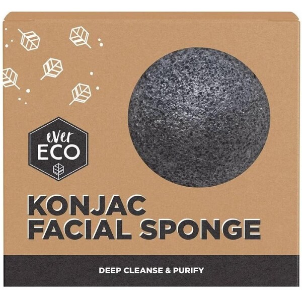 Ever Eco Konjac Facial Sponge Charcoal 1 Pack