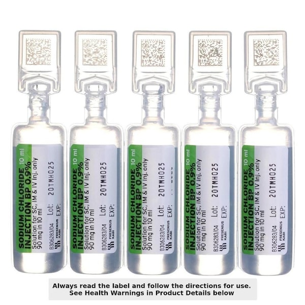 Frenesius Kabi Sodium Chloride BP 0.9% for Injection 10ml 50 Pack