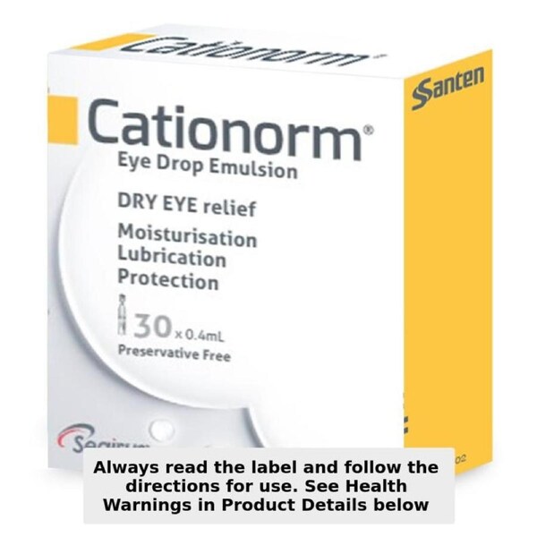 Cationorm Eye Drops Preservative Free 30 x 0.4ml Vials