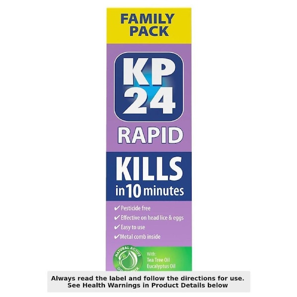 KP24 Rapid 10 Minute Head Lice Solution 250ml with Comb