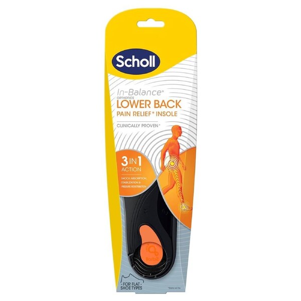Scholl In-balance Lower Back Pain Relief Orthotic Insole Large 1 Pair