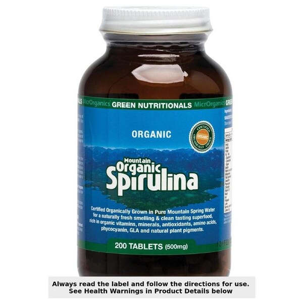 Green Nutritionals Mountain Organic Spirulina 200 Tablets