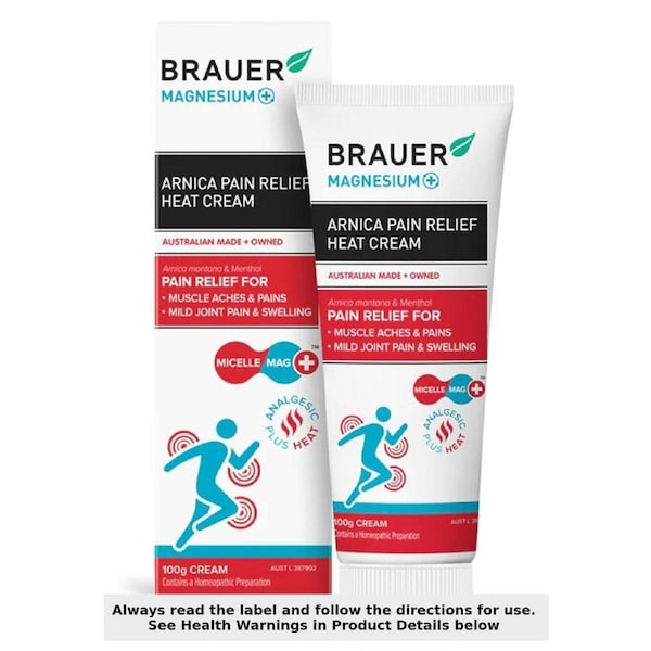 Brauer Magnesium+ Arnica Pain Relief Heat Cream 100g