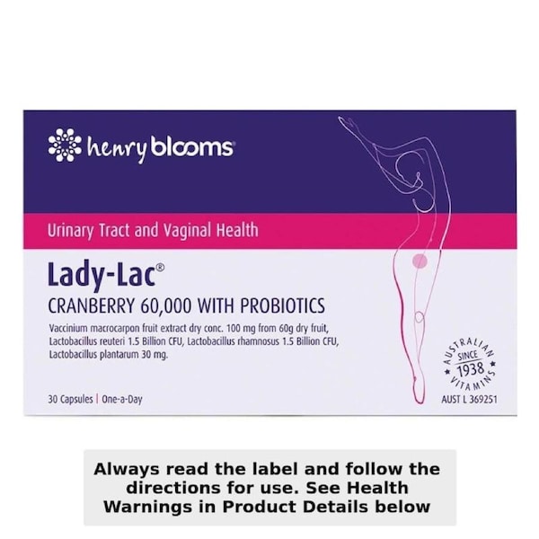 Henry Blooms Lady-Lac Cranberry 60000 with Probiotics 30 capsules