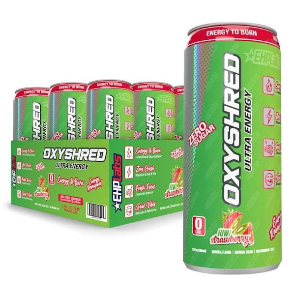 EHPlabs OxyShred Ultra Energy RTD Kiwi Strawberry 12 x 355ml