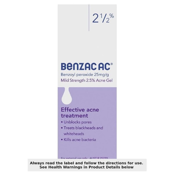 Benzac AC Mild Strength 2.5% Acne Gel 60g